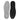 Orthotic insoles with size markers are aligned on a white surface.