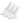 Three white noshow socks are arranged on a plain white background