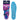 A blue gel cushion with arch support is shown alongside its packaging, used for all-day comfort.