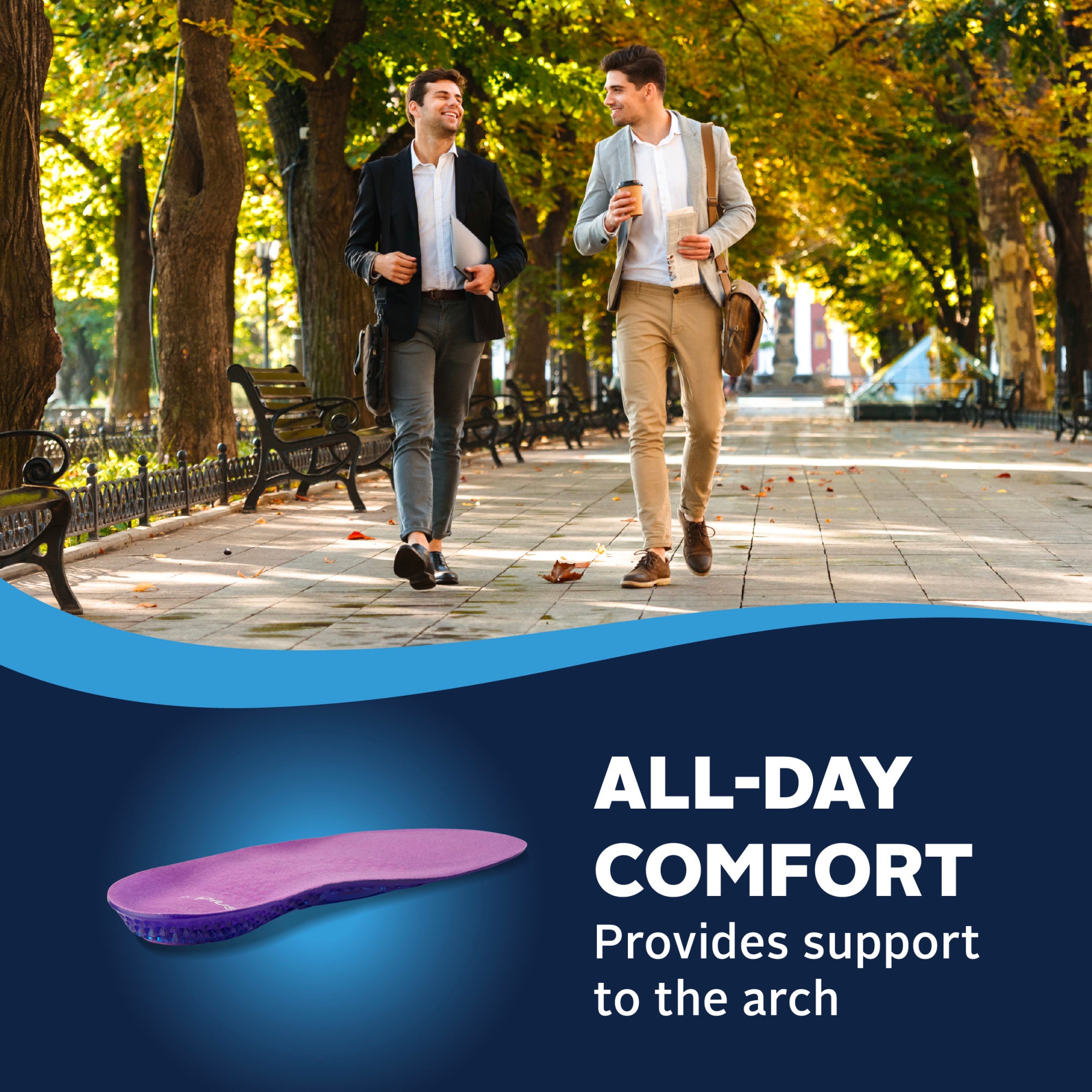 Contoured Arch Support Airplus Gel Comfort Insoles, Shock Absorbing Arch Support Inserts, 3/4 ...